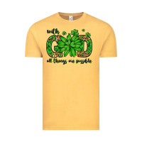 Vintage Mustard With god all things are possible St. Patrick's Day Vintage Tee - LillyAllenDesigns