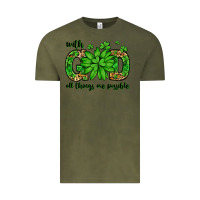 Vintage Olive With god all things are possible St. Patrick's Day Vintage Tee - LillyAllenDesigns