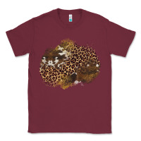 Burgundy leopard cowhide glitter patches Classic Tee - Artiststas