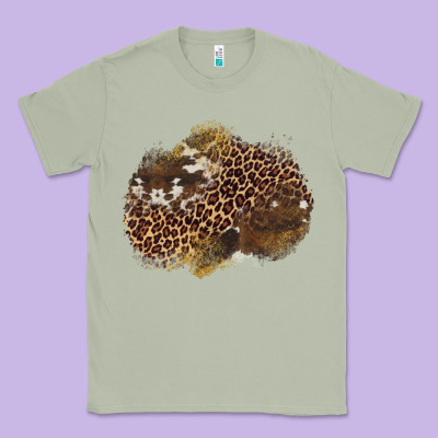 Leopard Cowhide Glitter Patches Classic Tee Designed By Artiststas