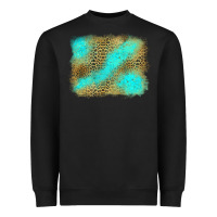 Black Turquoise Leopard Background Heavyweight Sweatshirt - Jasminsmagicworld