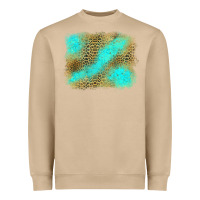 Mushroom Turquoise Leopard Background Heavyweight Sweatshirt - Jasminsmagicworld