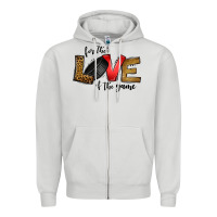 Dove Grey for the love of the game ice hockey Zipper Hoodie - Jasminsmagicworld