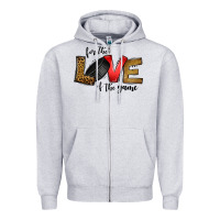 Heather Grey for the love of the game ice hockey Zipper Hoodie - Jasminsmagicworld