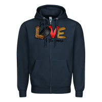 Navy for the love of the game ice hockey Zipper Hoodie - Jasminsmagicworld