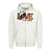 Oatmeal Heather for the love of the game ice hockey Zipper Hoodie - Jasminsmagicworld