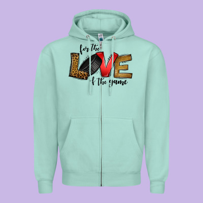 For The Love Of The Game Ice Hockey Zipper Hoodie Designed By Jasminsmagicworld