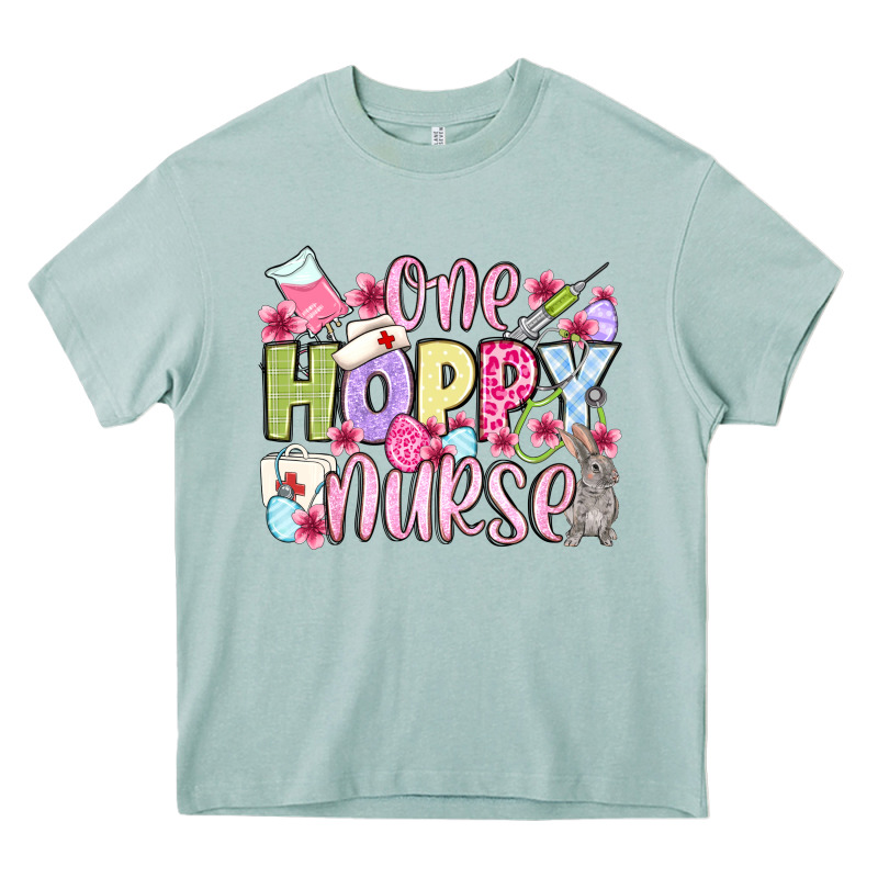 Easter Day One Hoppy Nurse Heavy Core Tee by OliviaCreatesArt | Teevron