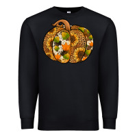 Black leopard cowhide sunflower pumpkin Premium Sweatshirt - Jasminsmagicworld