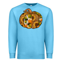 Ocean Blue leopard cowhide sunflower pumpkin Premium Sweatshirt - Jasminsmagicworld
