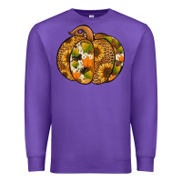 Purple leopard cowhide sunflower pumpkin Premium Sweatshirt - Jasminsmagicworld