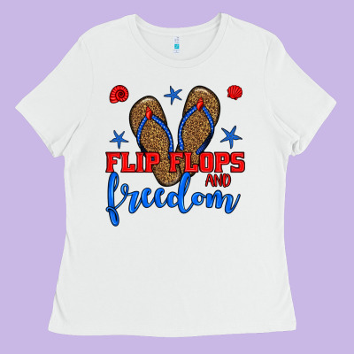 Flip Flops And Freedom Ladies Tee Designed By Bundleandbundleshop