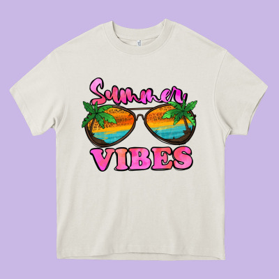 Summer Vibes Heavy Core Tee Designed By Jasminsmagicworld