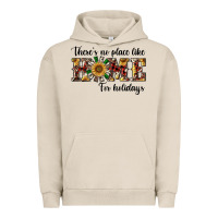 Pigment French Oak there's no place like home for holidays Urban Hoodie - RanaPortraitStore