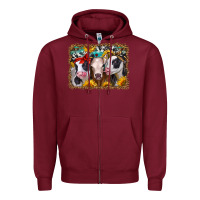 Burgundy western sunflower heifers Zipper Hoodie - Jasminsmagicworld