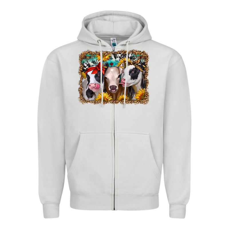 Western Sunflower Heifers Zipper Hoodie by Jasminsmagicworld | Teevron