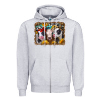 Heather Grey western sunflower heifers Zipper Hoodie - Jasminsmagicworld