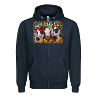 Navy western sunflower heifers Zipper Hoodie - Jasminsmagicworld