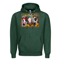 Sports Green western sunflower heifers Zipper Hoodie - Jasminsmagicworld