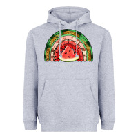 Heather Grey watermelon rainbow Heavyweight Hoodie - Jasminsmagicworld