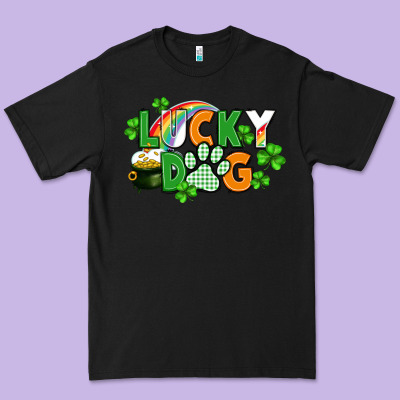 Lucky Dog St. Patricks Day Premium Tee Designed By Fadigitalartstudio