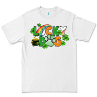 White lucky dog St. Patricks Day Premium Tee - FaDigitalArtStudio