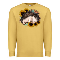 Antique Gold sleeping hedgehog sunflower leopard Premium Sweatshirt - Jasminsmagicworld