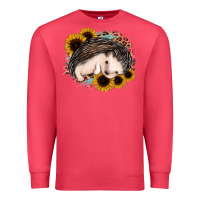 Cardinal sleeping hedgehog sunflower leopard Premium Sweatshirt - Jasminsmagicworld
