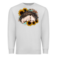 Dove Grey sleeping hedgehog sunflower leopard Premium Sweatshirt - Jasminsmagicworld