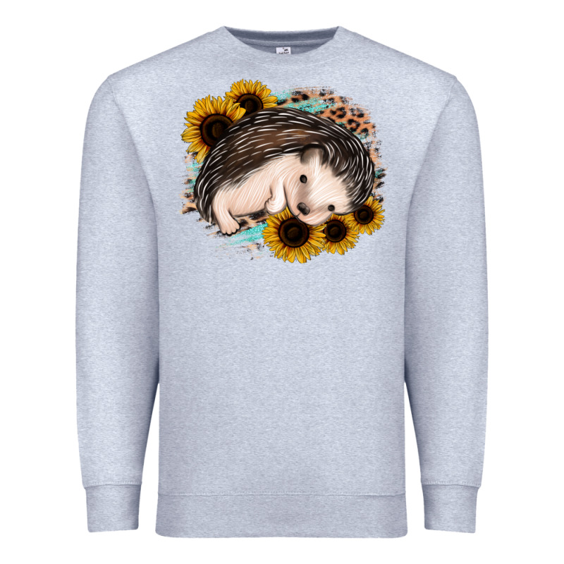 Sleeping Hedgehog Sunflower Leopard Premium Sweatshirt by Jasminsmagicworld | Teevron