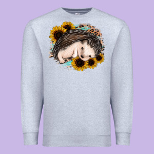 Sleeping Hedgehog Sunflower Leopard Premium Sweatshirt Designed By Jasminsmagicworld