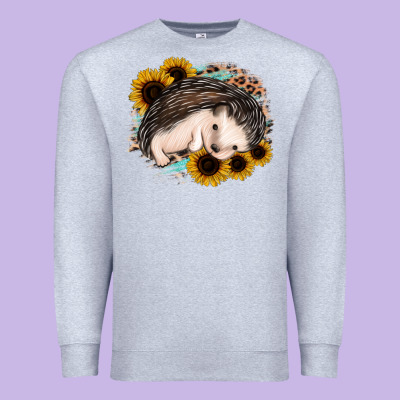 Sleeping Hedgehog Sunflower Leopard Premium Sweatshirt Designed By Jasminsmagicworld