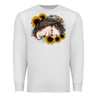 Oatmeal Heather sleeping hedgehog sunflower leopard Premium Sweatshirt - Jasminsmagicworld