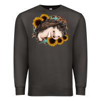Smoke sleeping hedgehog sunflower leopard Premium Sweatshirt - Jasminsmagicworld