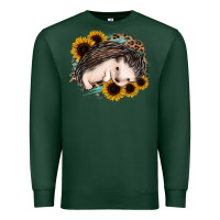 Sports Green sleeping hedgehog sunflower leopard Premium Sweatshirt - Jasminsmagicworld