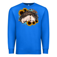 True Royal sleeping hedgehog sunflower leopard Premium Sweatshirt - Jasminsmagicworld