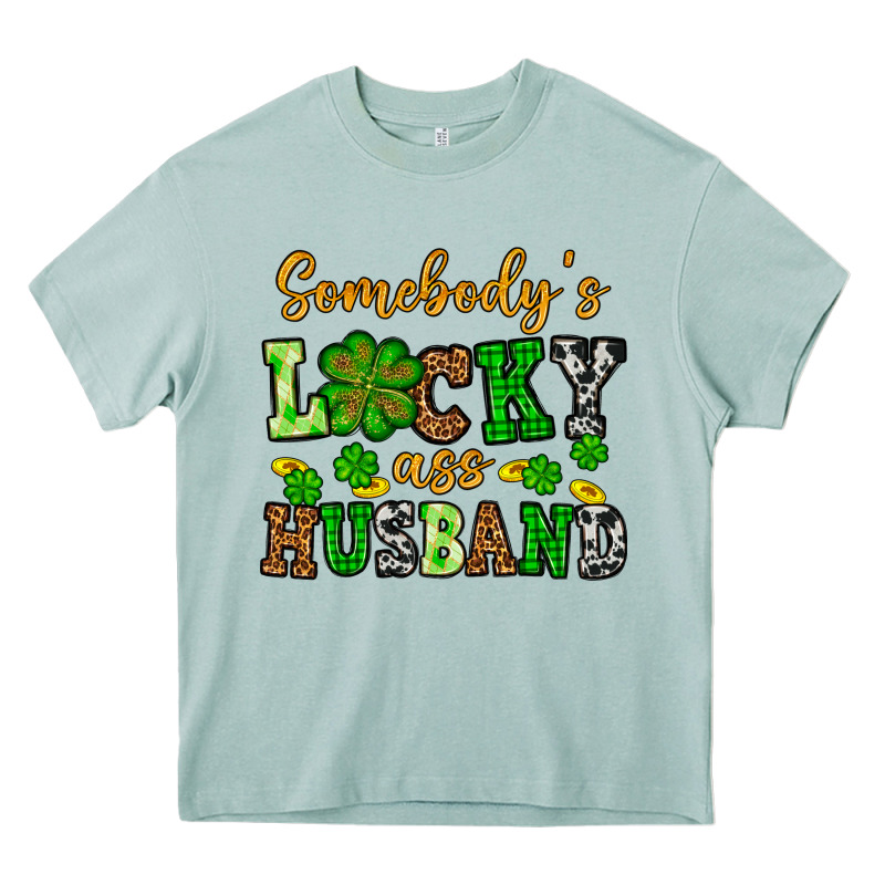 St. Patrick's Somebody's Lucky As Husband Heavy Core Tee by OliviaCreatesArt | Teevron