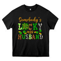Black St. Patrick's Somebody's lucky as husband Heavy Core Tee - OliviaCreatesArt