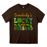 Chocolate Brown St. Patrick's Somebody's lucky as husband Heavy Core Tee - OliviaCreatesArt