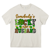 Cream St. Patrick's Somebody's lucky as husband Heavy Core Tee - OliviaCreatesArt