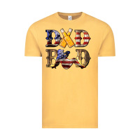 Vintage Mustard American Flag Dad Bod Vintage Tee - LillyAllenDesigns
