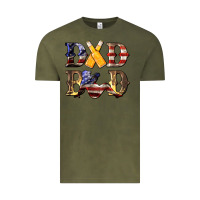 Vintage Olive American Flag Dad Bod Vintage Tee - LillyAllenDesigns
