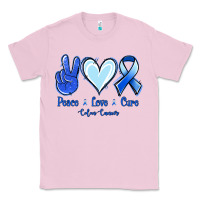 Bubblegum Pink Peace Love Cure Colon Cancer Classic Tee - Jasminsmagicworld