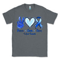 Charcoal Heather Peace Love Cure Colon Cancer Classic Tee - Jasminsmagicworld