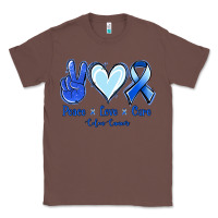 Chestnut Peace Love Cure Colon Cancer Classic Tee - Jasminsmagicworld