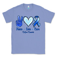 Colony Blue Peace Love Cure Colon Cancer Classic Tee - Jasminsmagicworld
