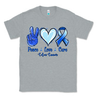 Heather Grey Peace Love Cure Colon Cancer Classic Tee - Jasminsmagicworld