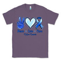 Lavender Peace Love Cure Colon Cancer Classic Tee - Jasminsmagicworld