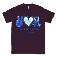 Plum Peace Love Cure Colon Cancer Classic Tee - Jasminsmagicworld