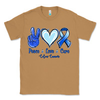 Toasted Coconut Peace Love Cure Colon Cancer Classic Tee - Jasminsmagicworld